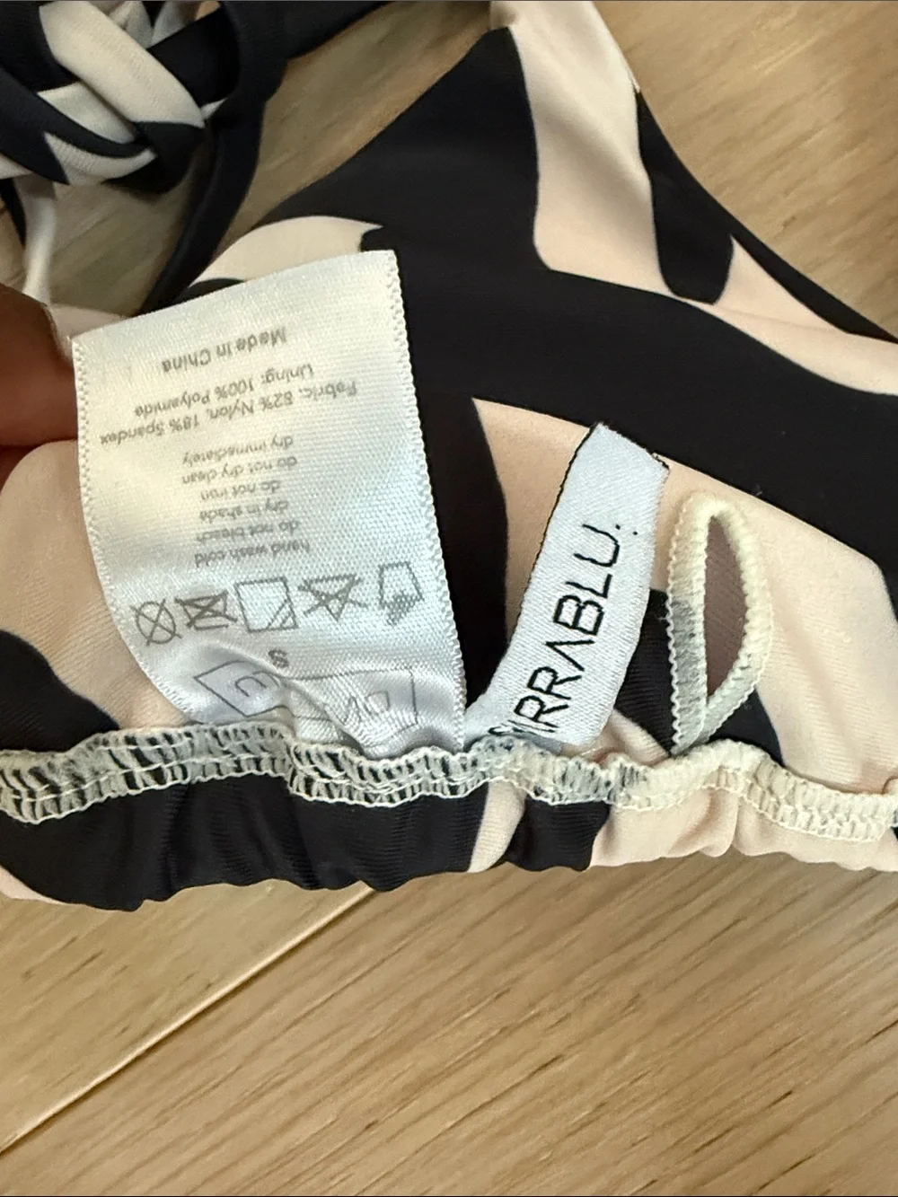 Diarrablu Black & Cream Abstract Tie Bikini